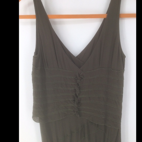 DKNY Small Silk Olive Green Cocktail Dress - Picture 6 of 12